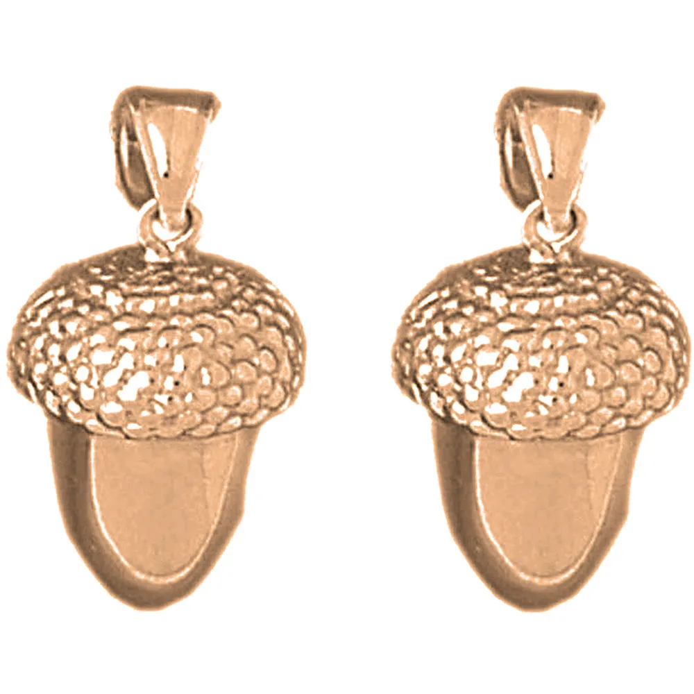 14K or 18K Gold 3D Acorn Earrings