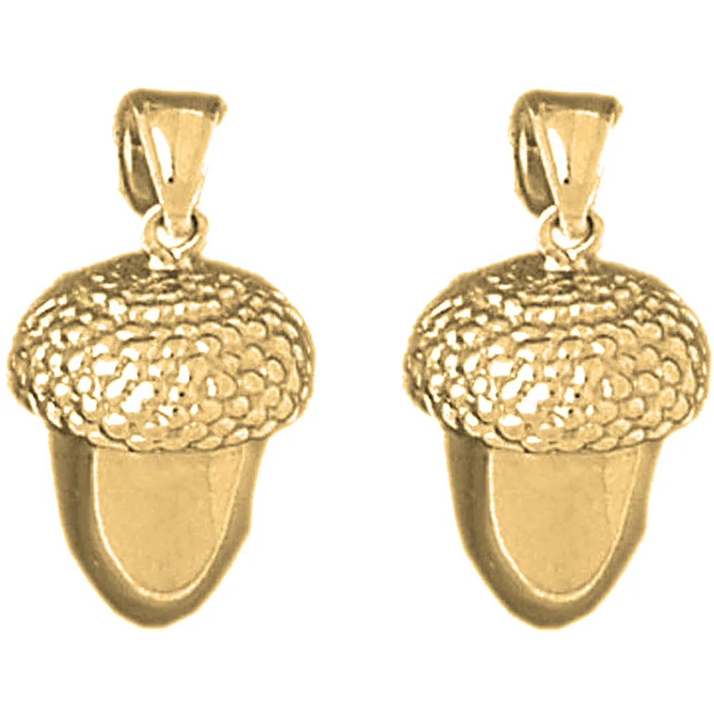 14K or 18K Gold 3D Acorn Earrings