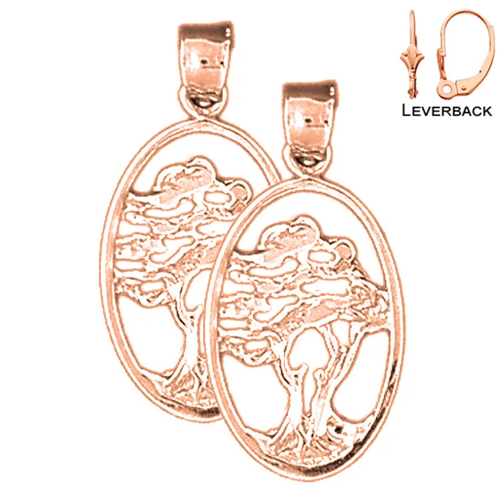 14K or 18K Gold Cedar Tree Earrings