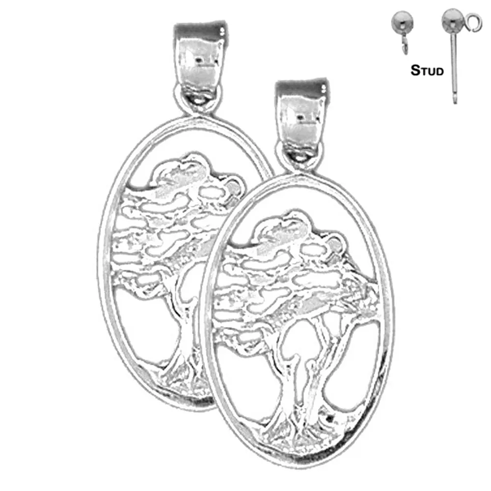 14K or 18K Gold Cedar Tree Earrings