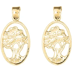 14K or 18K Gold Cedar Tree Earrings