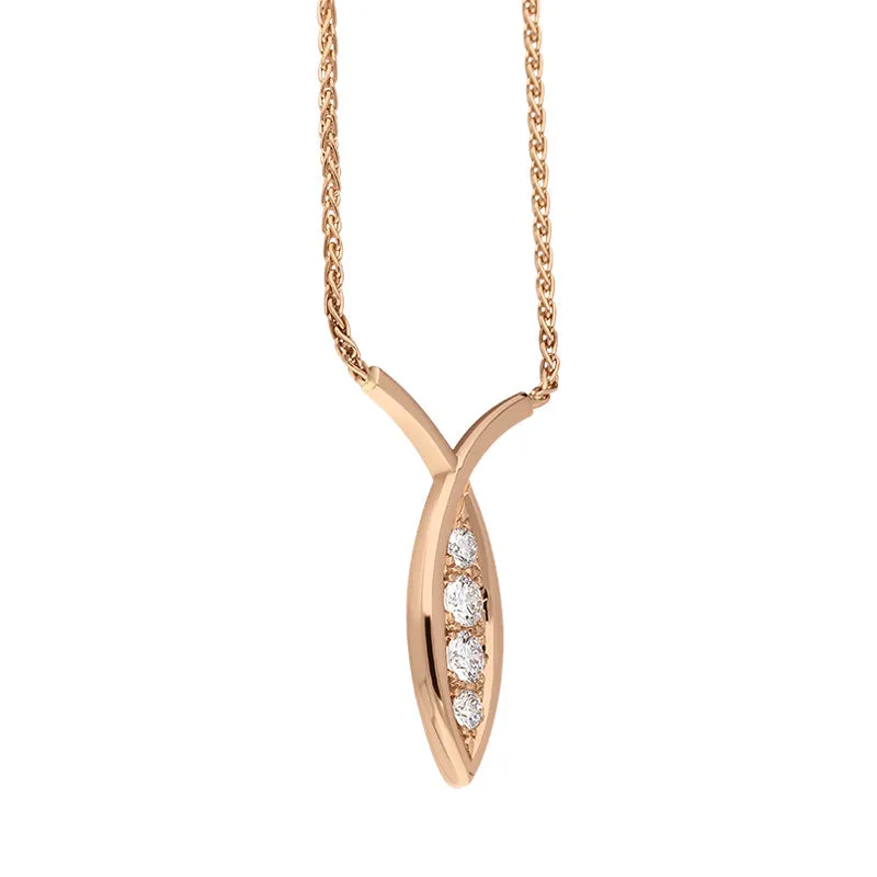 18ct Rose Gold .28ct Diamond Fish Necklace