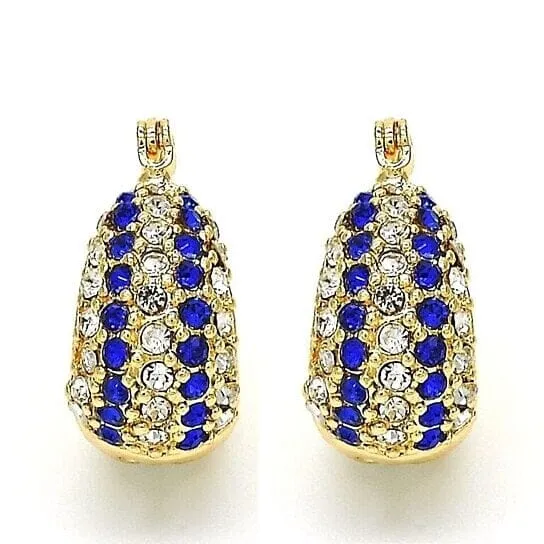 18k Gold Filled High Polish Finish 5 Line Crystal Earring