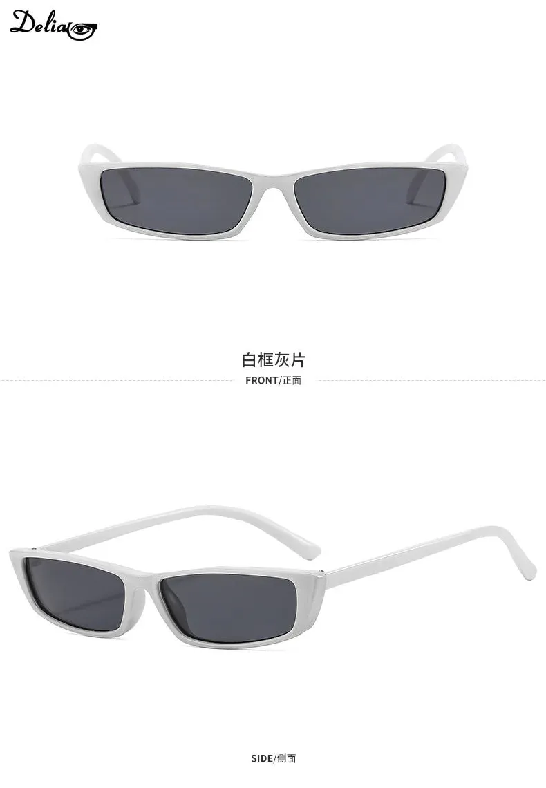 1PC Small Rectangle Sunglasses Women Retro Brand Designer Sun Glasses Vintage Square Narrow Frame Eyewear Female UV400 Shades