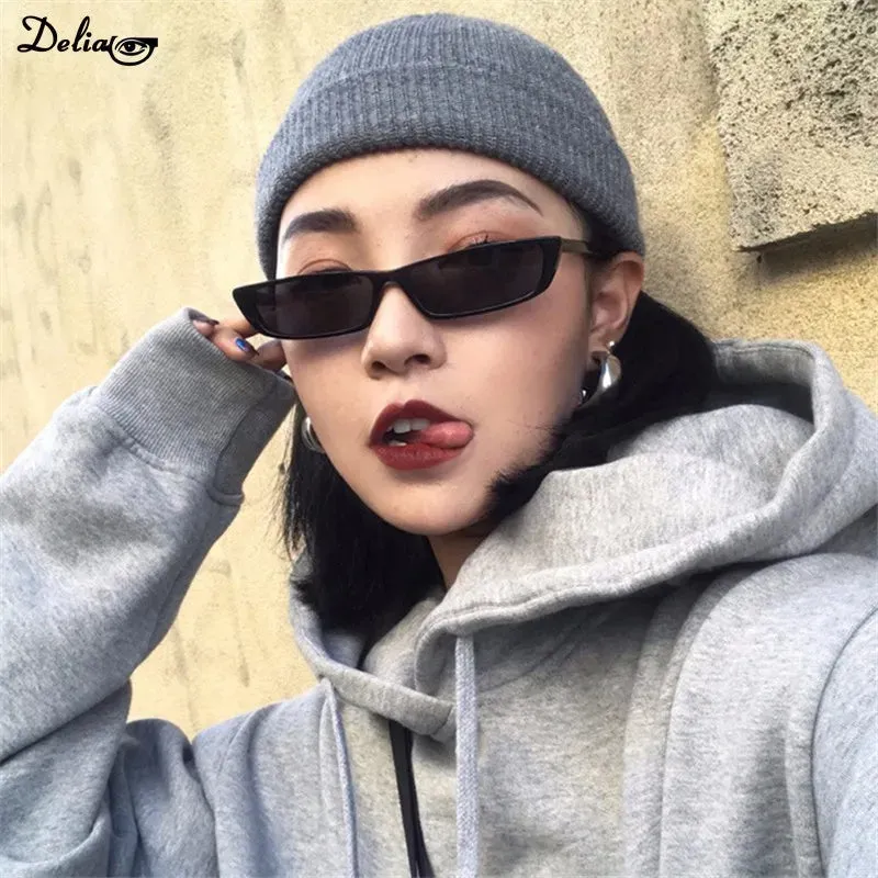 1PC Small Rectangle Sunglasses Women Retro Brand Designer Sun Glasses Vintage Square Narrow Frame Eyewear Female UV400 Shades