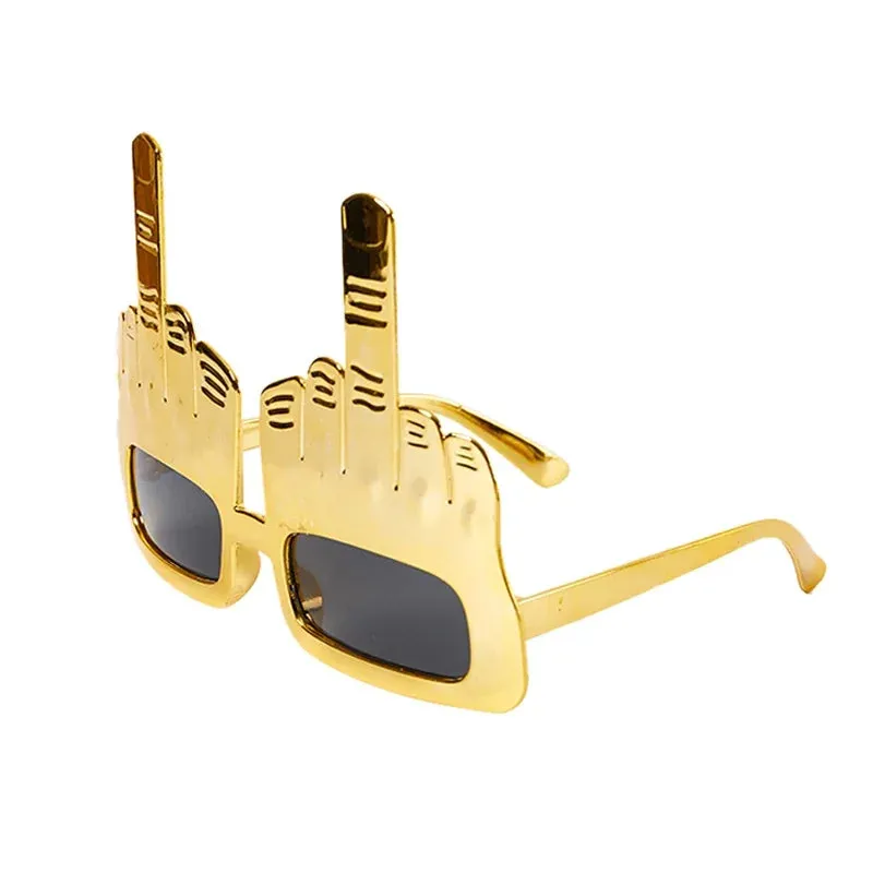 1pcs Creative Vertical Middle Finger Glasses Decoration Props Funny Sunglasses Dance Party Performance Selfie Props Glasses New