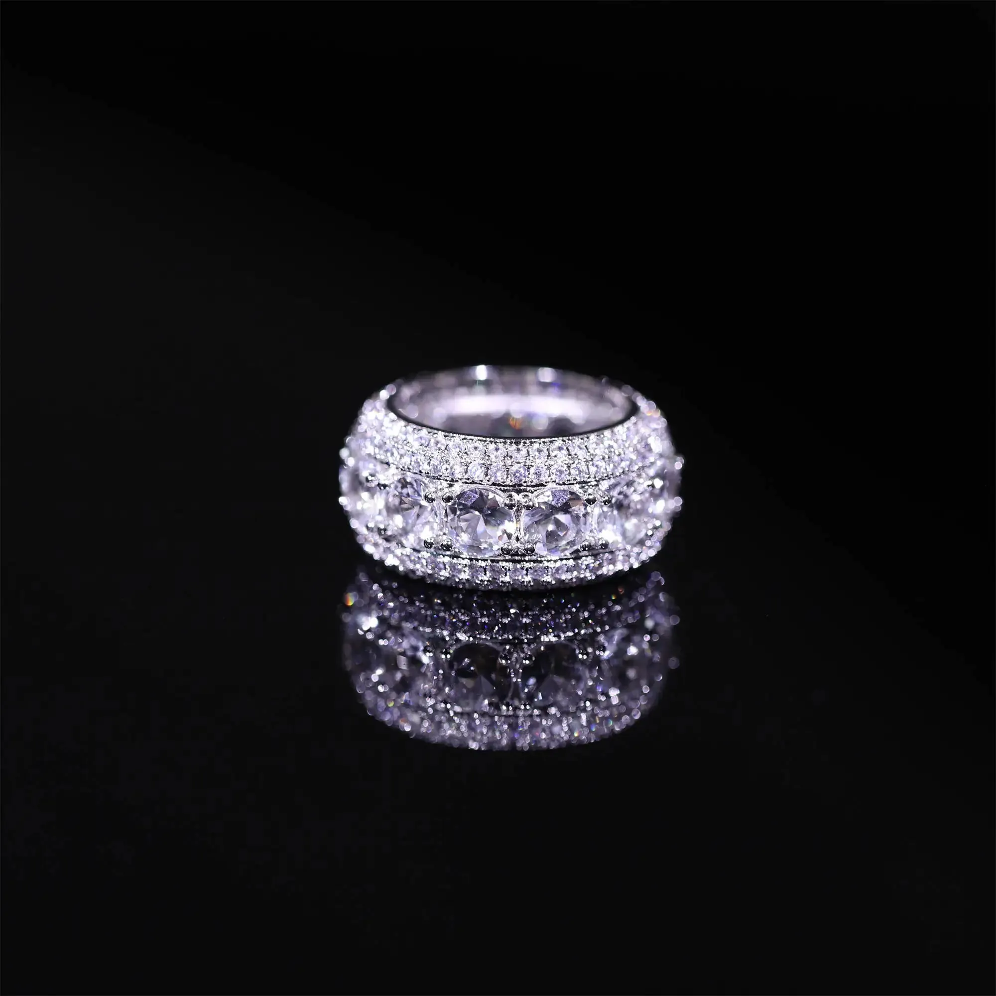 2023 New Popular Fashion Hip Hop Sparkling and Zircon Ring Singer Rock Party Dating Men's Exquisite High Quality Jewelry