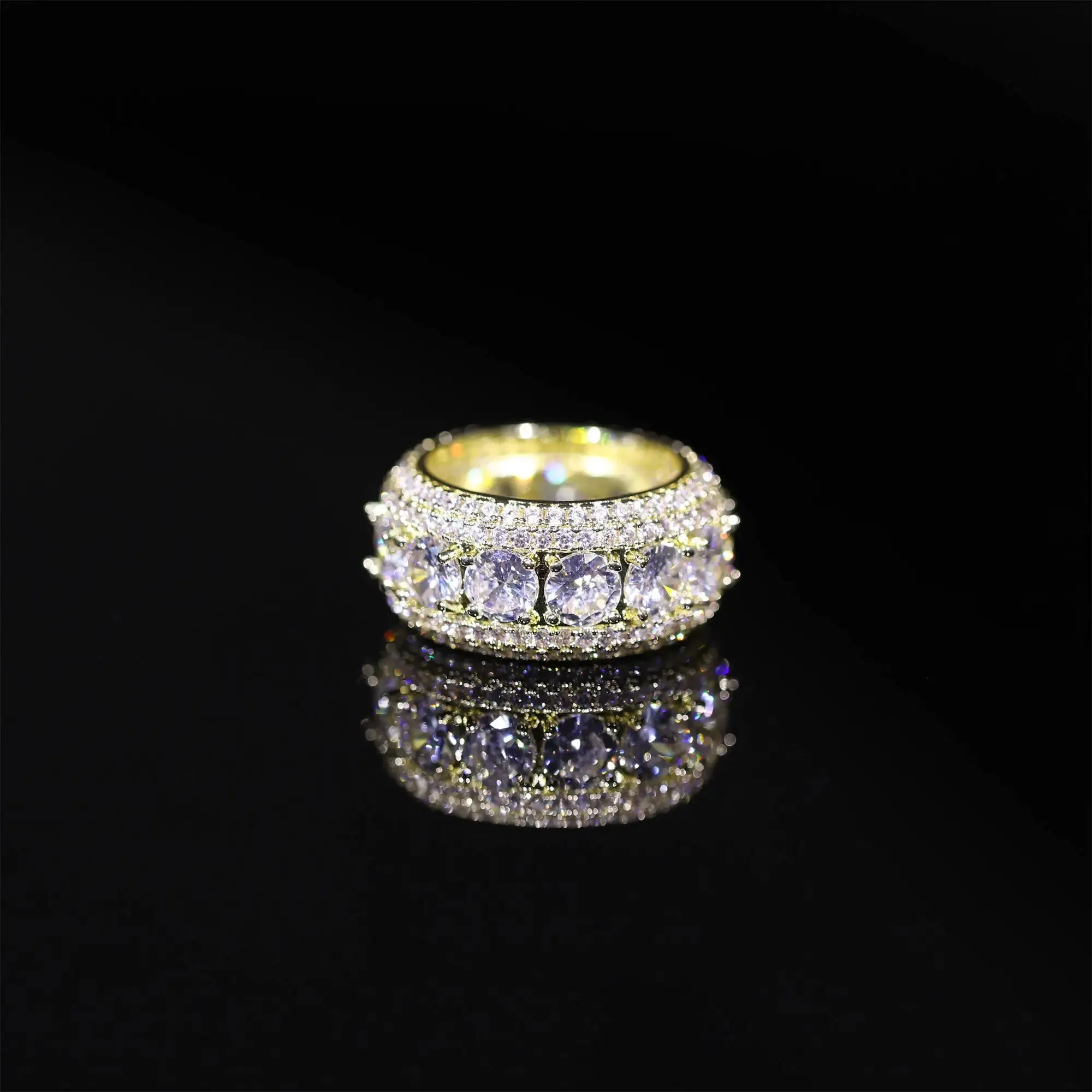 2023 New Popular Fashion Hip Hop Sparkling and Zircon Ring Singer Rock Party Dating Men's Exquisite High Quality Jewelry