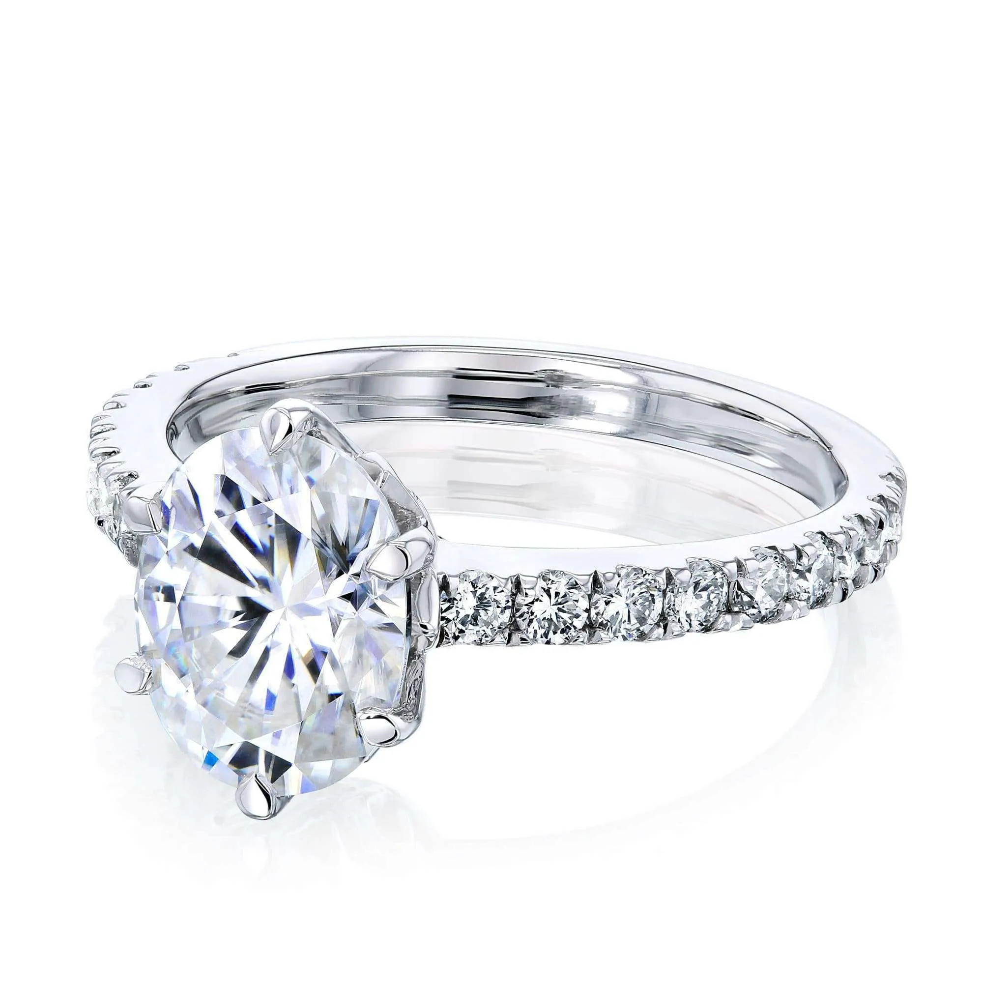 2.1ct Oval Forever One Moissanite Ring