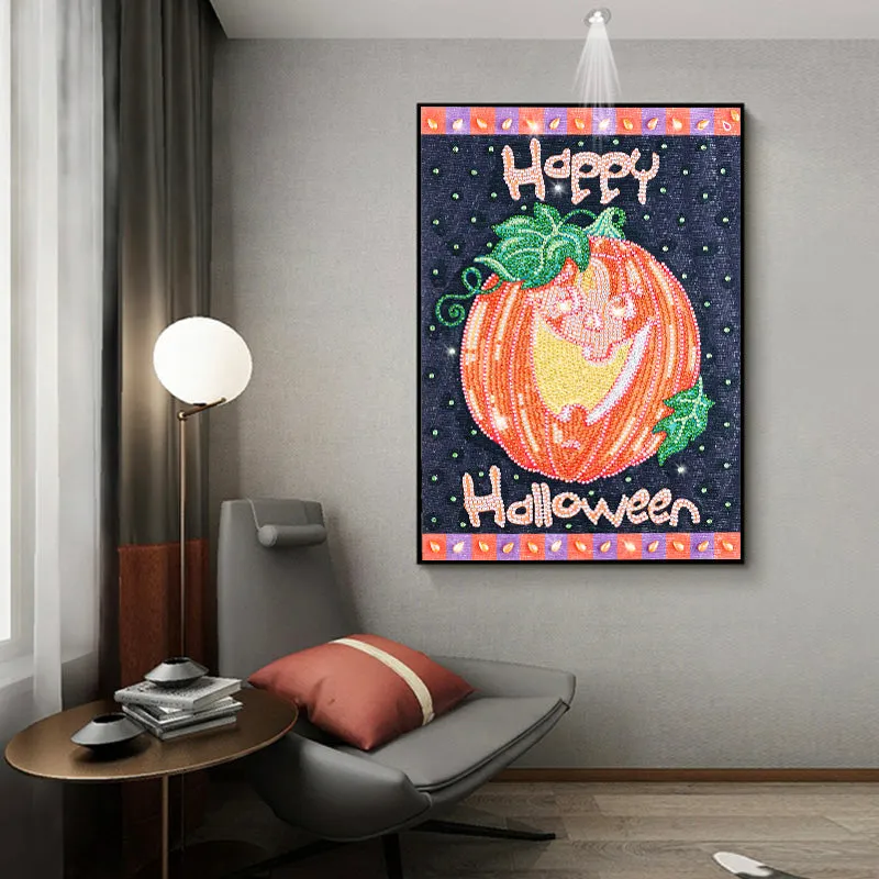 5D DIY  Special-Shaped Diamond-Halloween Pumpkin 30*40cm