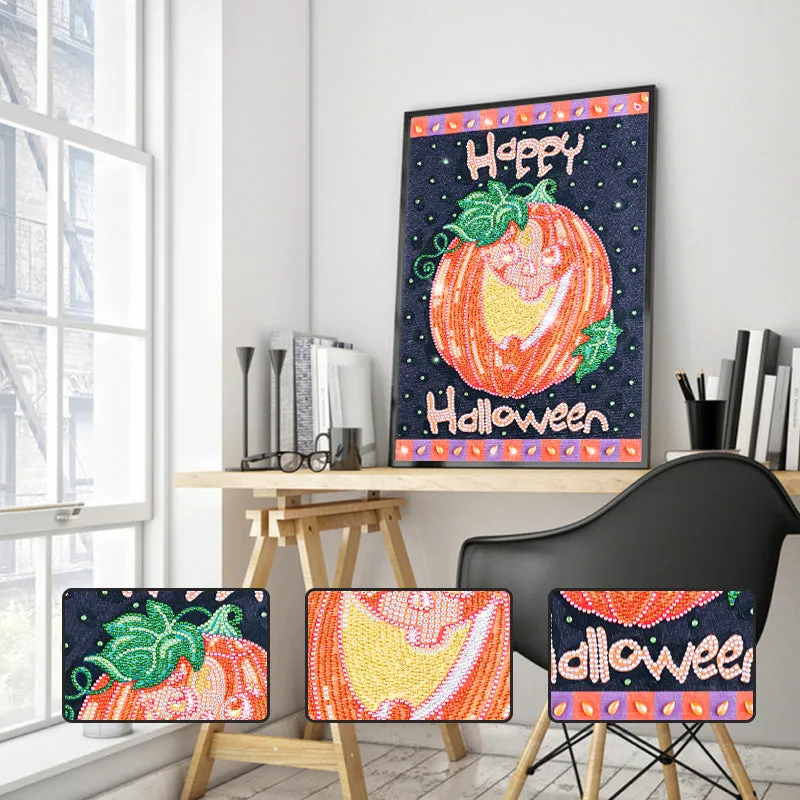 5D DIY  Special-Shaped Diamond-Halloween Pumpkin 30*40cm