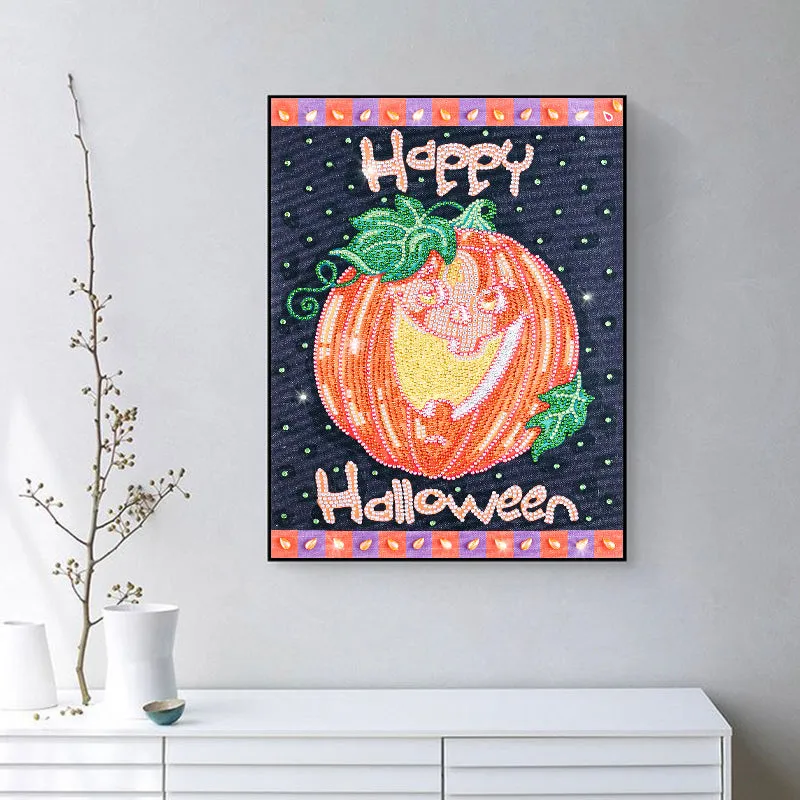 5D DIY  Special-Shaped Diamond-Halloween Pumpkin 30*40cm