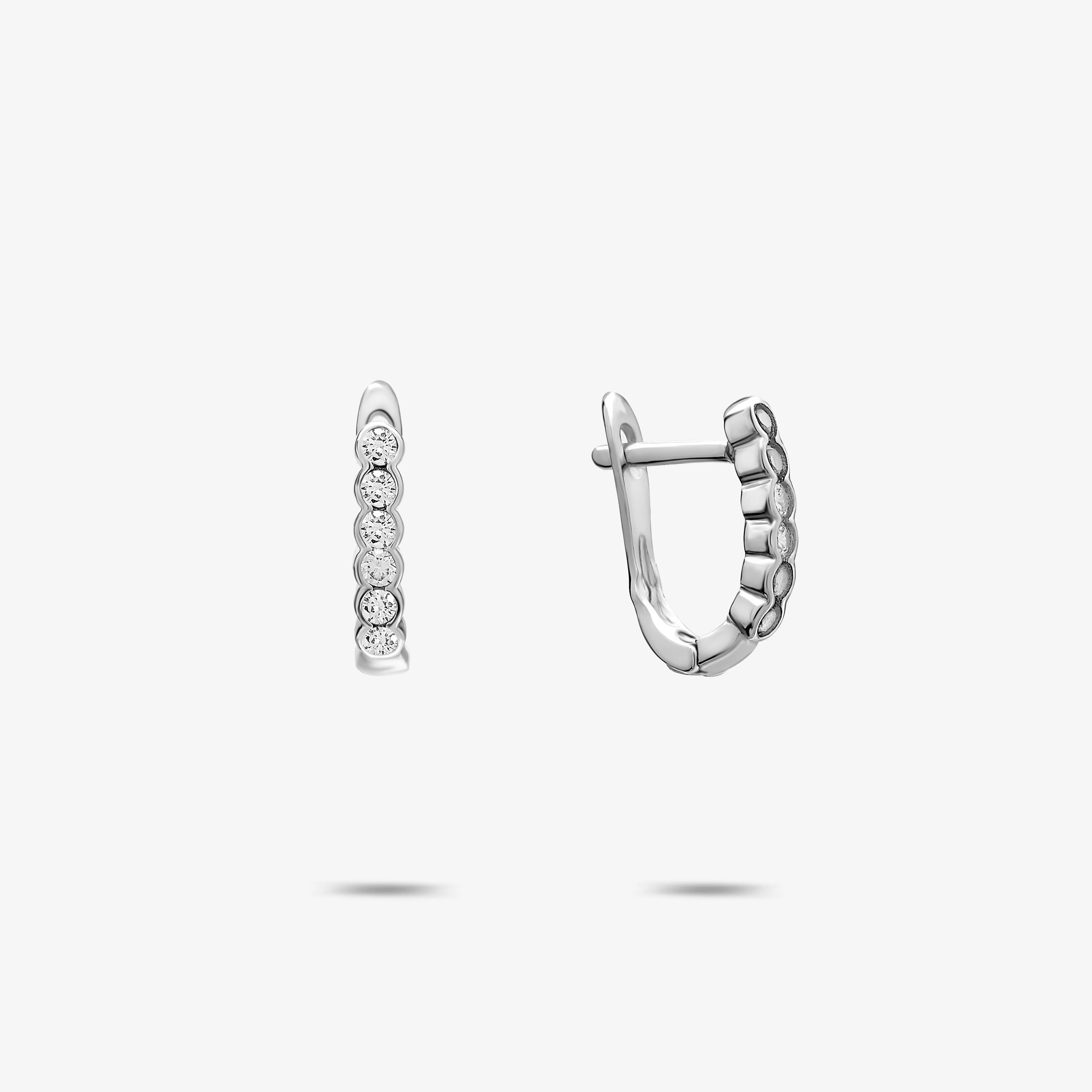 6 Zircons Hoop Earring