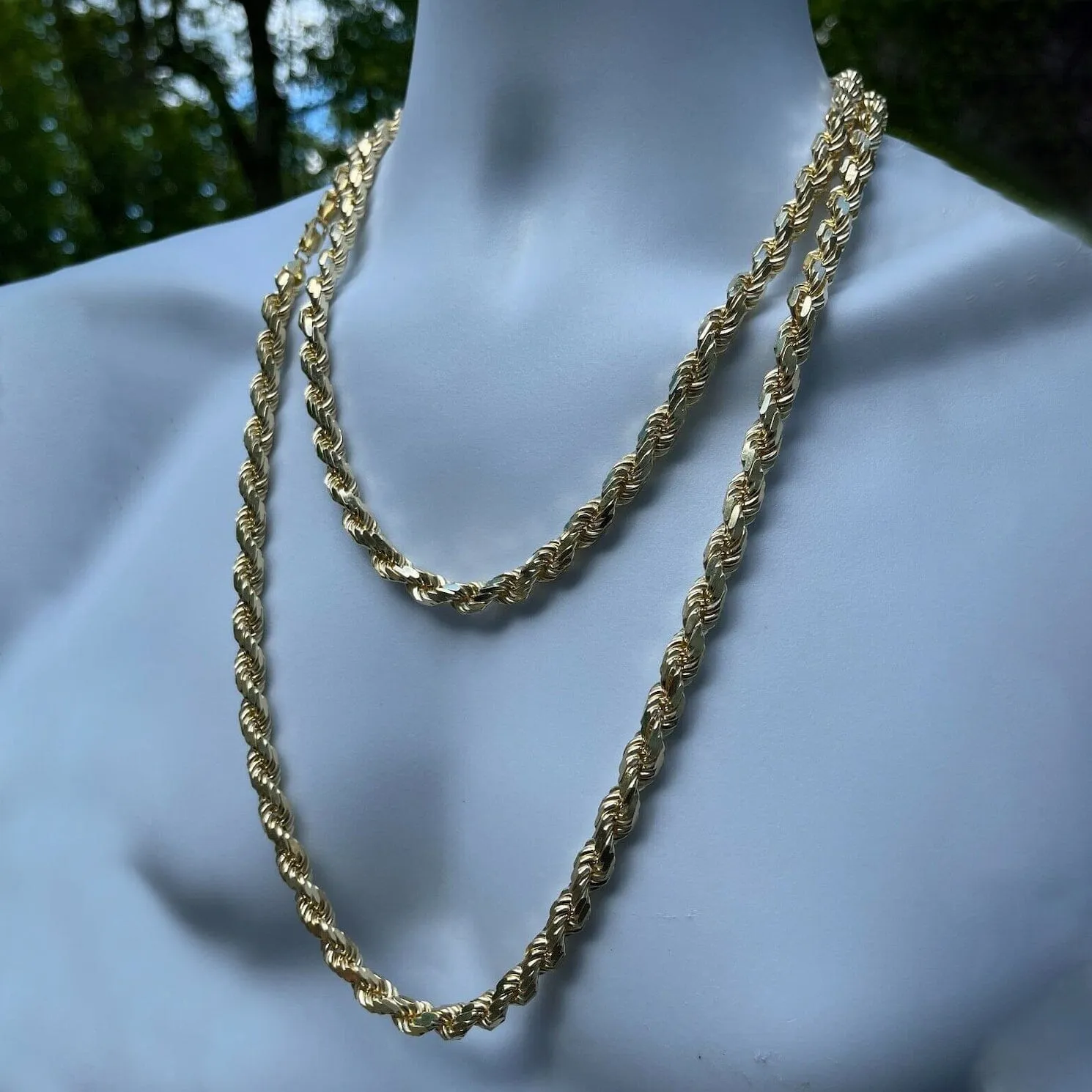 8mm Anti-tarnish Yellow Gold Rope Chain