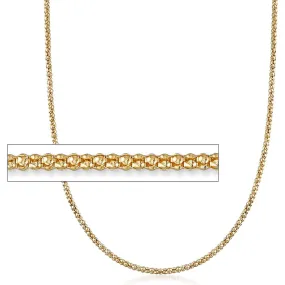 925 Sterling Silver Over 14k Yellow Gold Popcorn Chain