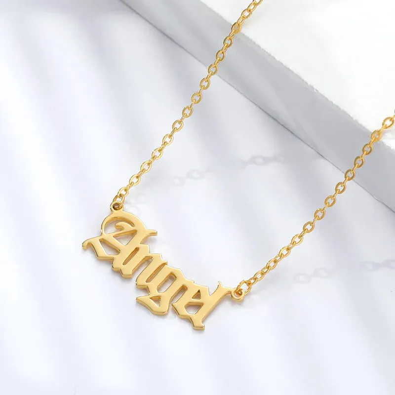 Angel Babygirl letter Pendant Necklaces For Women Stainless Steel Baby Chains Collar Choker Necklace Vintage Wedding Jewelry