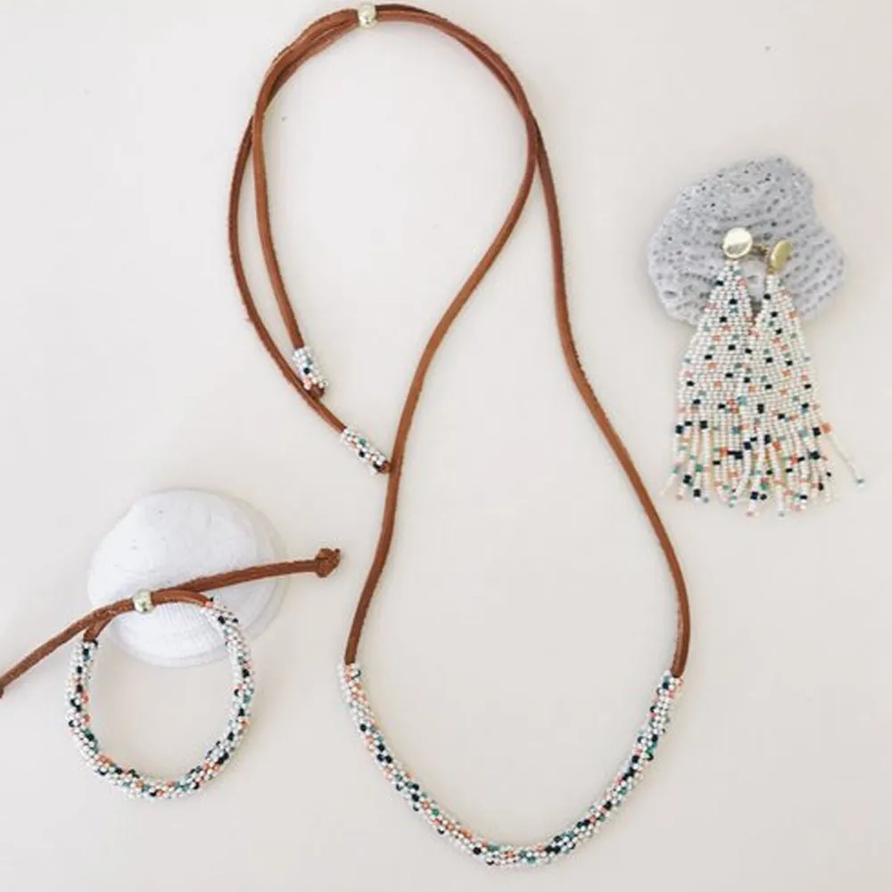 Annie Beaded Fringe Earring: Confetti