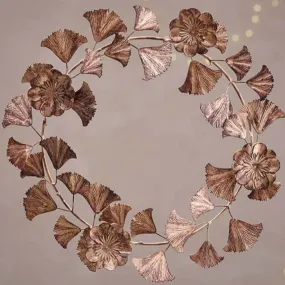 Antiqued Brass Ginkgo Leaf Wreath