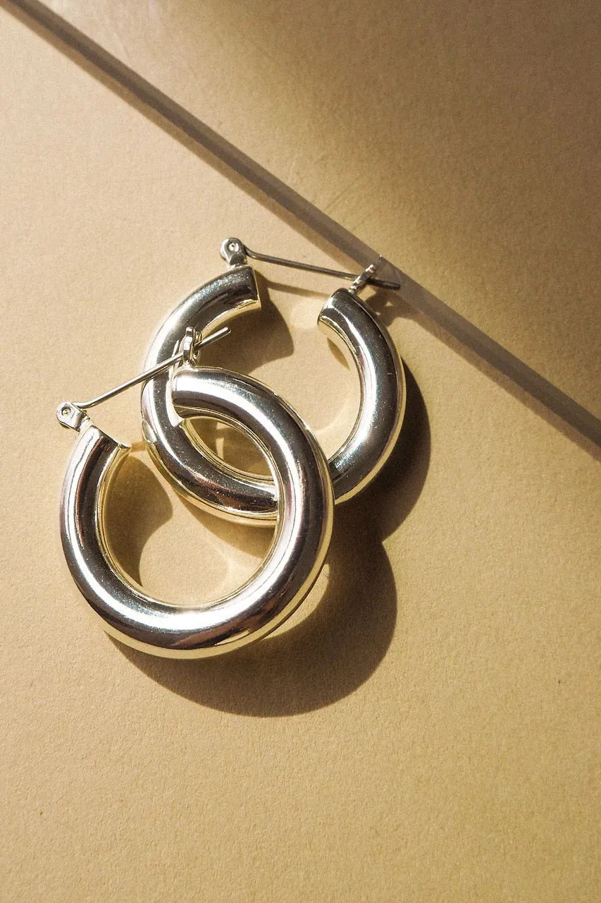 Baby Amalfi Tube Hoops ~ Silver