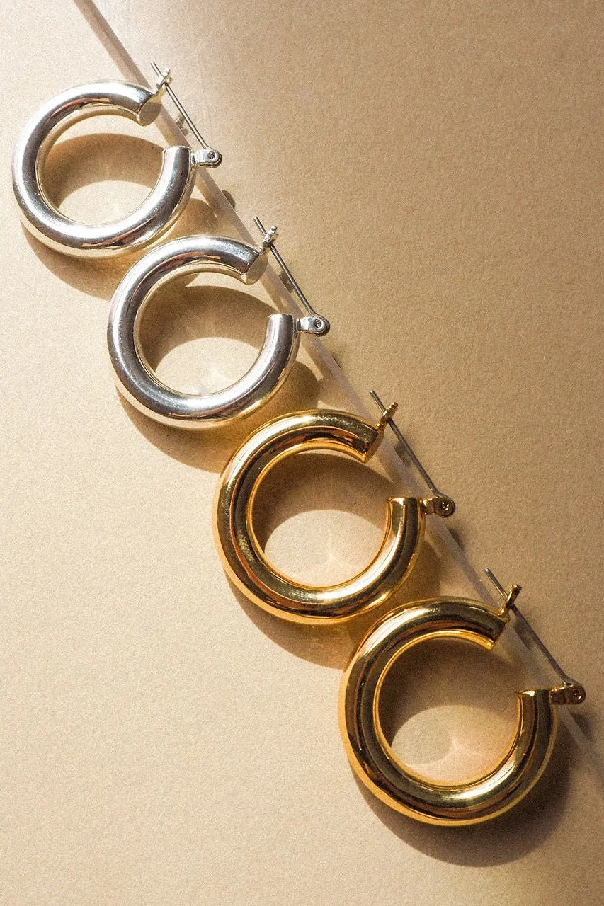 Baby Amalfi Tube Hoops ~ Silver