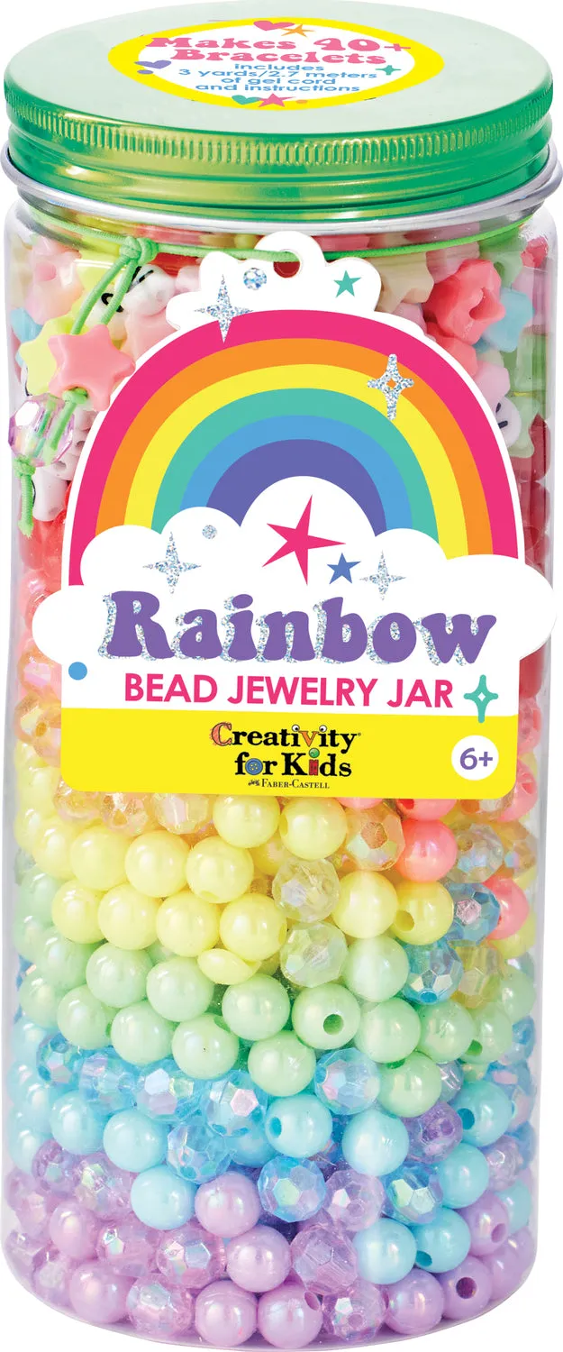 BEAD JEWELRY JAR - RAINBOW