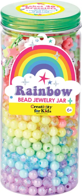 BEAD JEWELRY JAR - RAINBOW