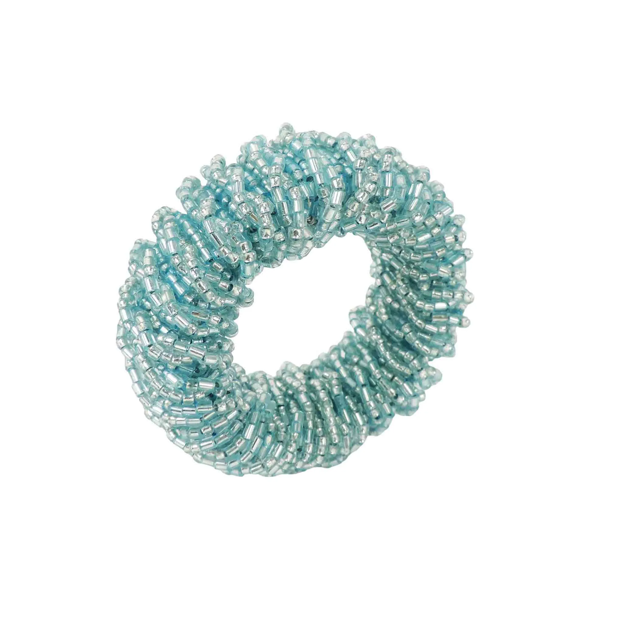 Bling-Bling Napkin Ring in Light Teal, Set of 4