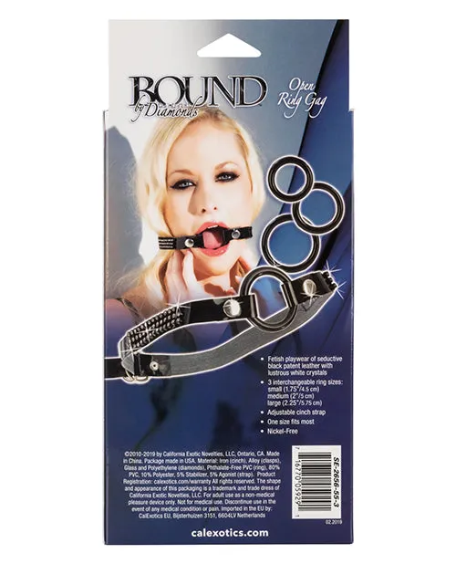 Bound by Diamonds Open Ring Gag - Black