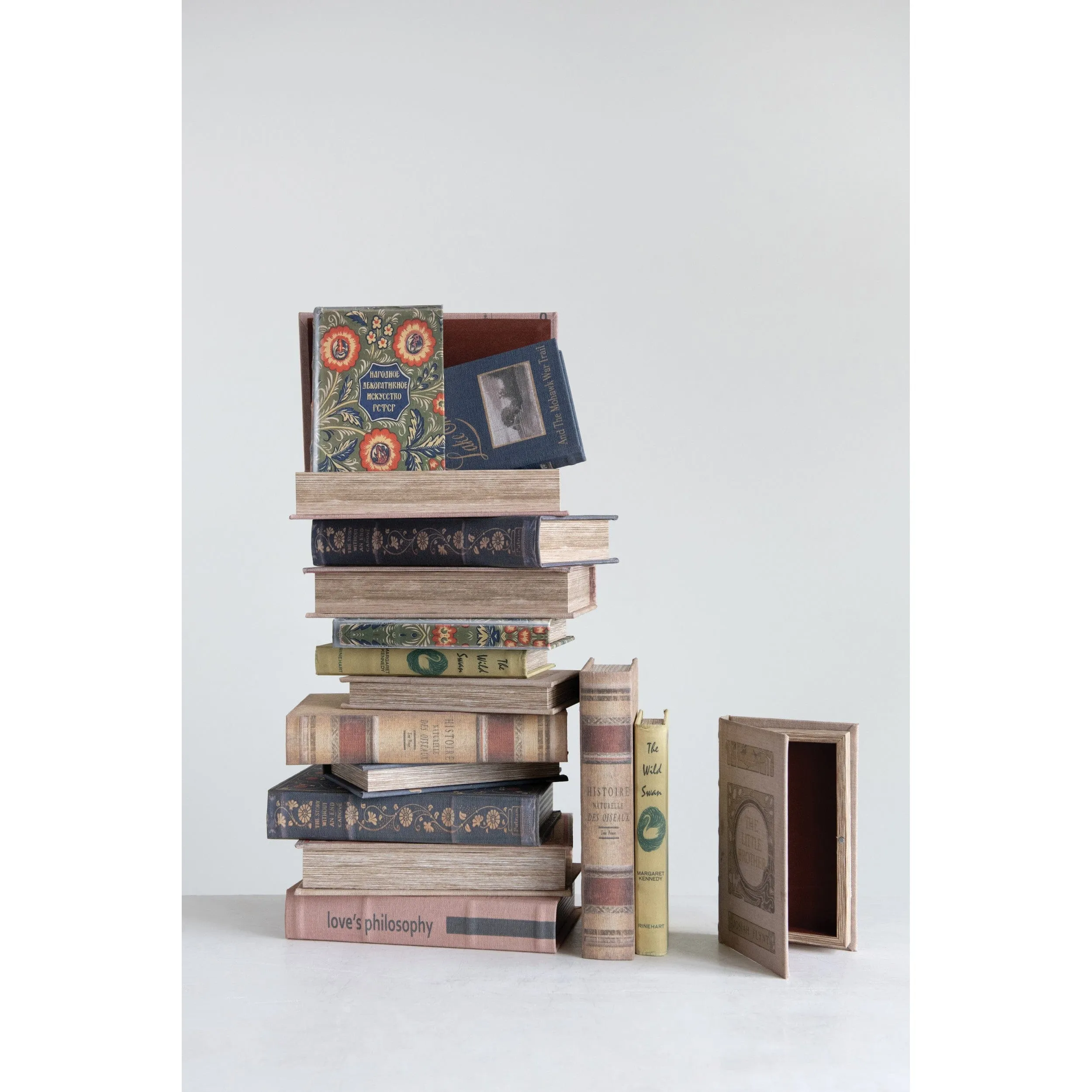 Canvas & MDF Book Storage Boxes (Set of 2) - "The Story Without An End"