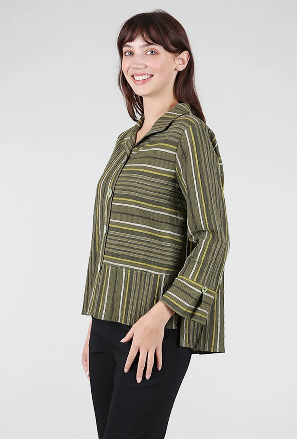 Change Your Stripes Blouse, Olive