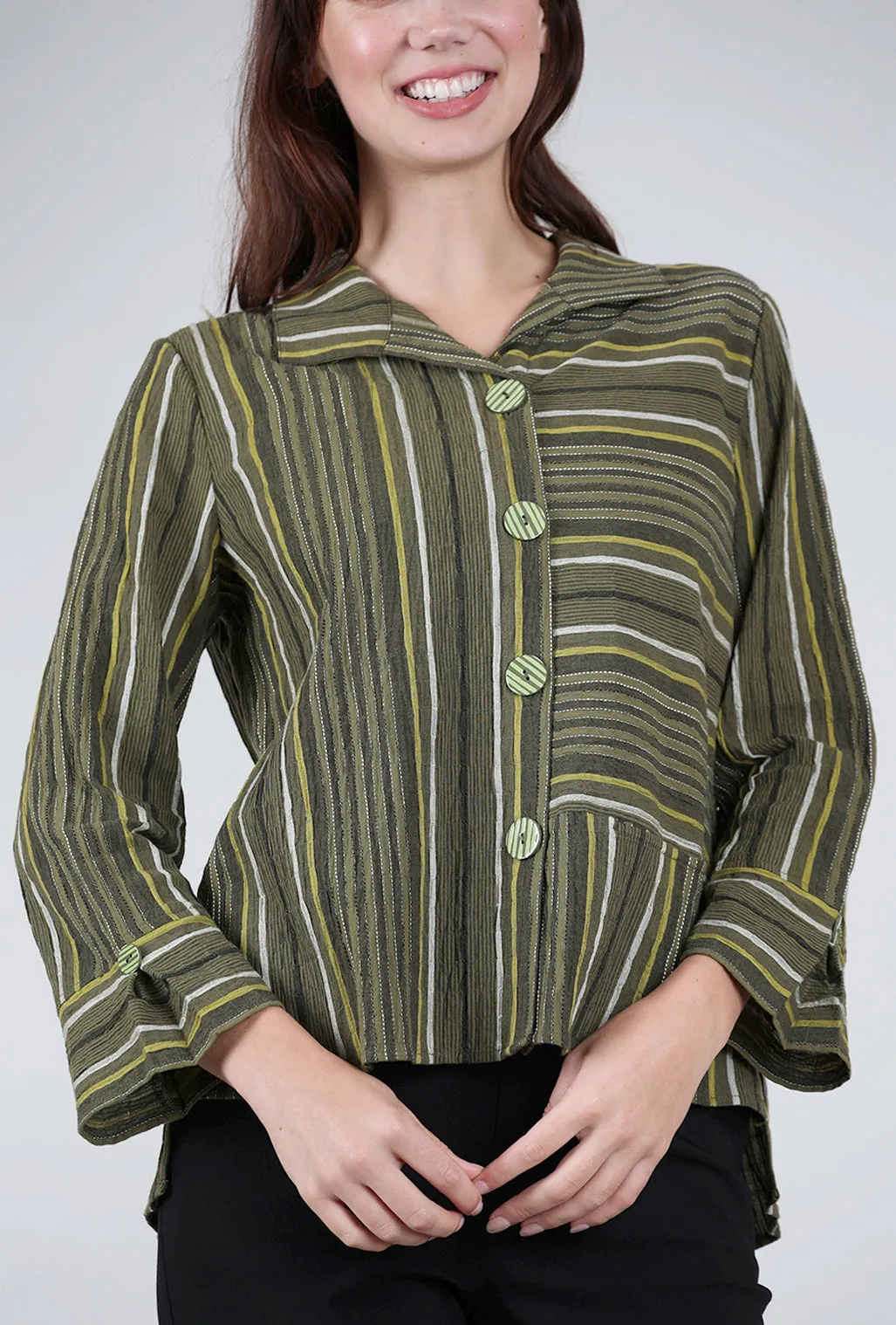 Change Your Stripes Blouse, Olive