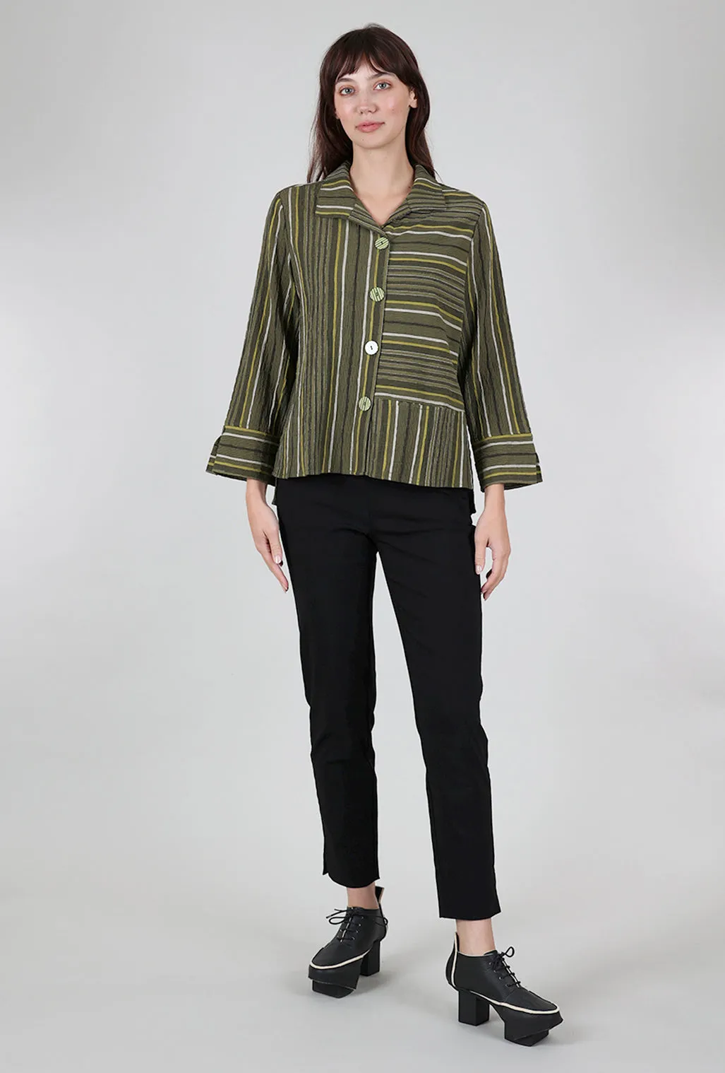 Change Your Stripes Blouse, Olive