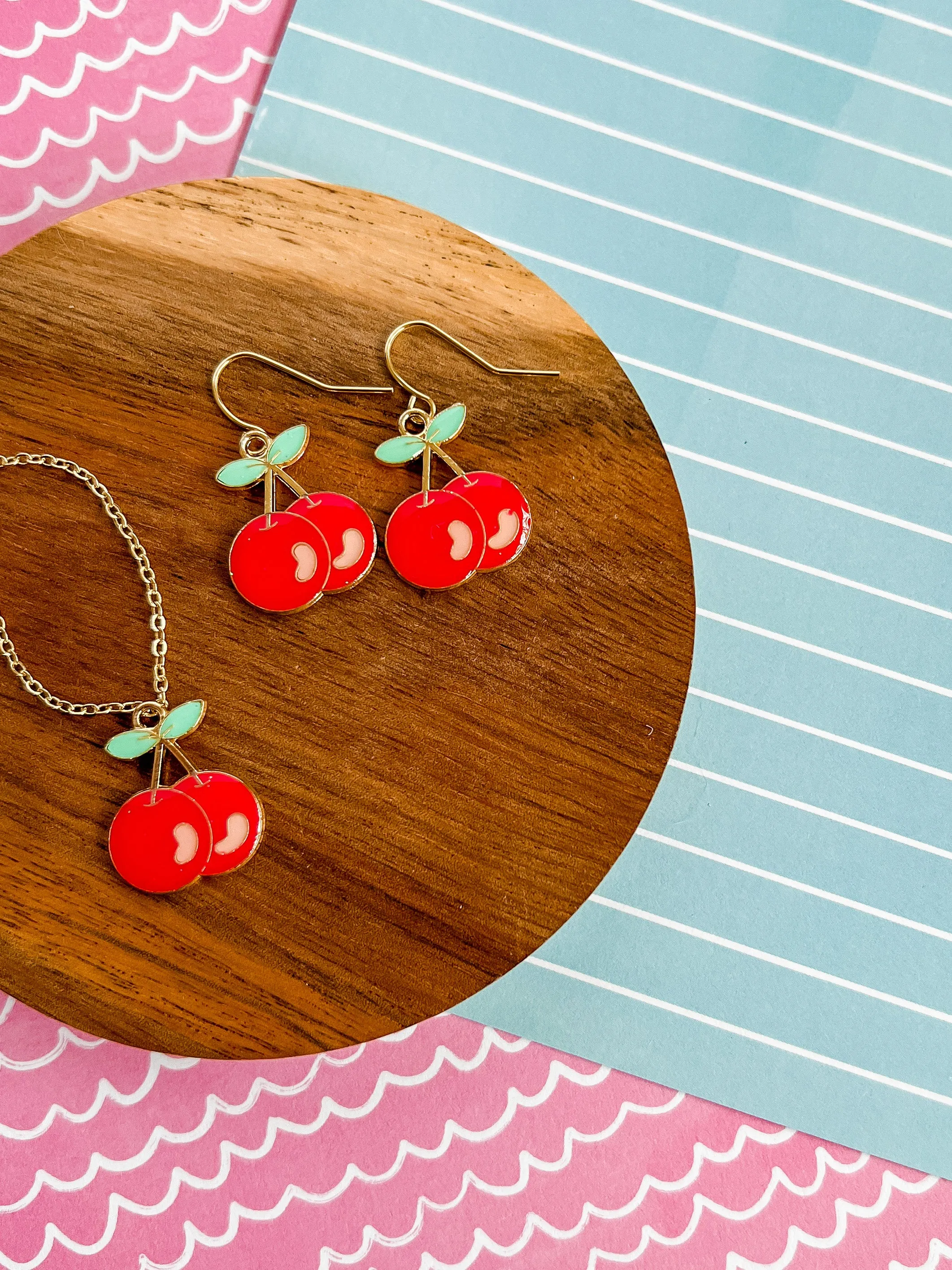 Cherries Jubilee Necklace and Earrings