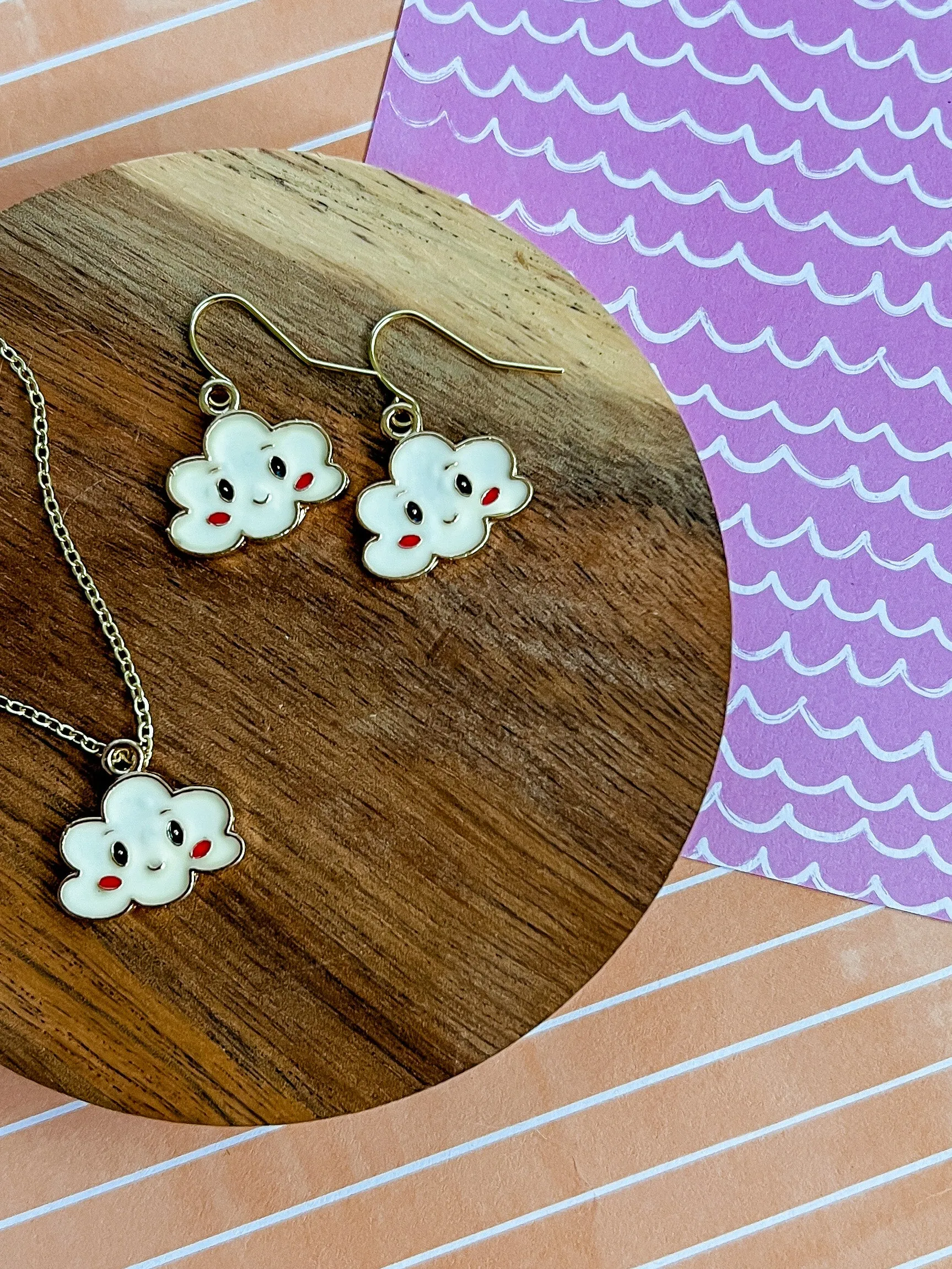 Cloudy Skies Necklace and Earrings