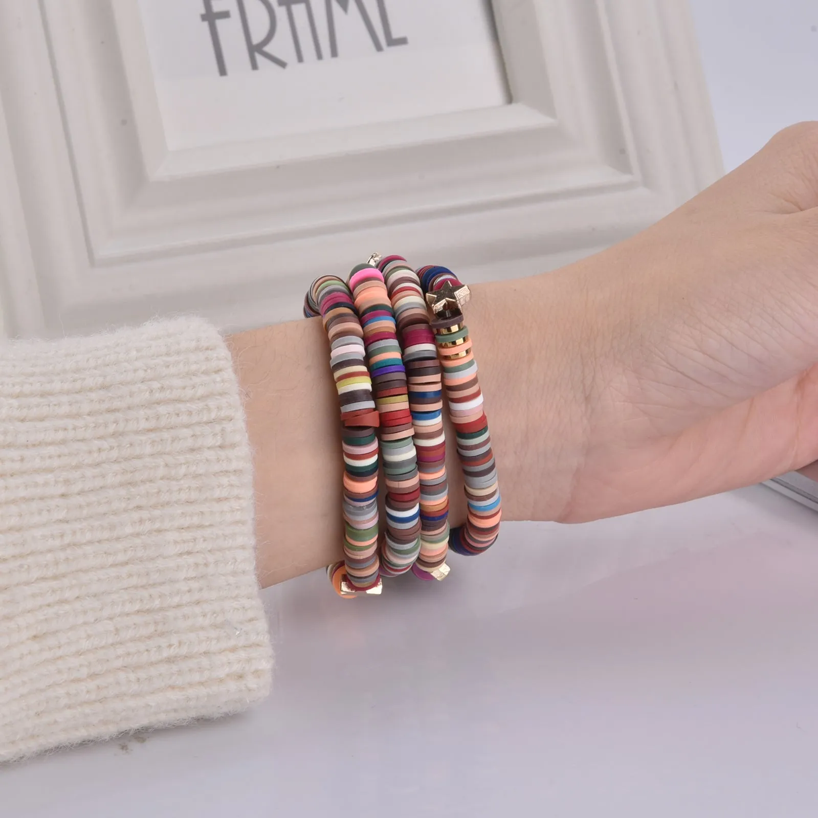 Cute Fashion Preppy Stack Handmade Elastic Band for Apple Watch