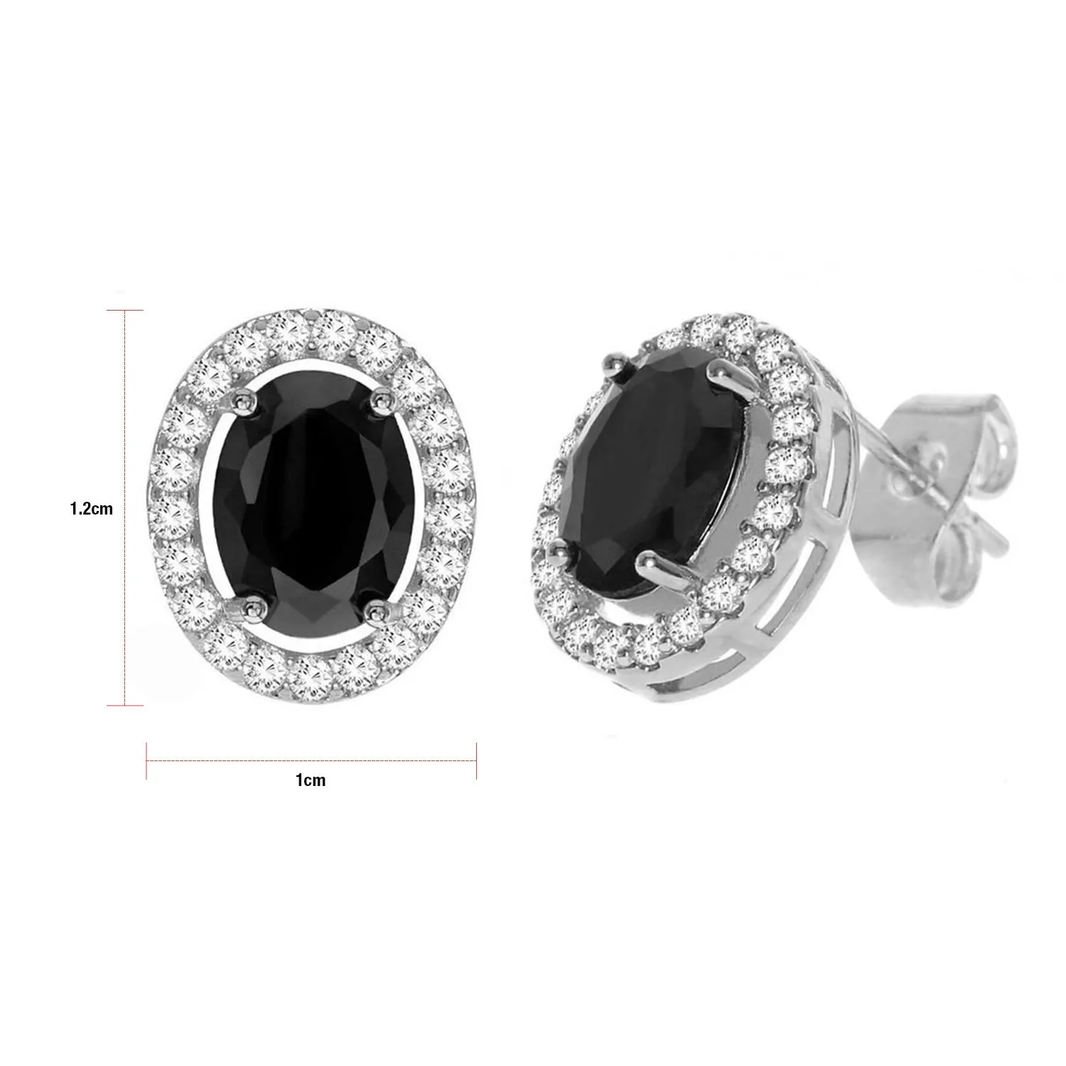 Diamond Look Cubic Zirconia Black Oval Earring