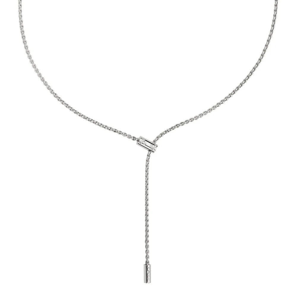 FP Aria 18ct White Gold .11ct Diamond Adjustable Slider Necklace