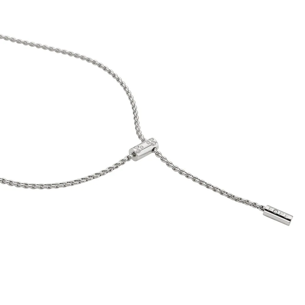 FP Aria 18ct White Gold .11ct Diamond Adjustable Slider Necklace