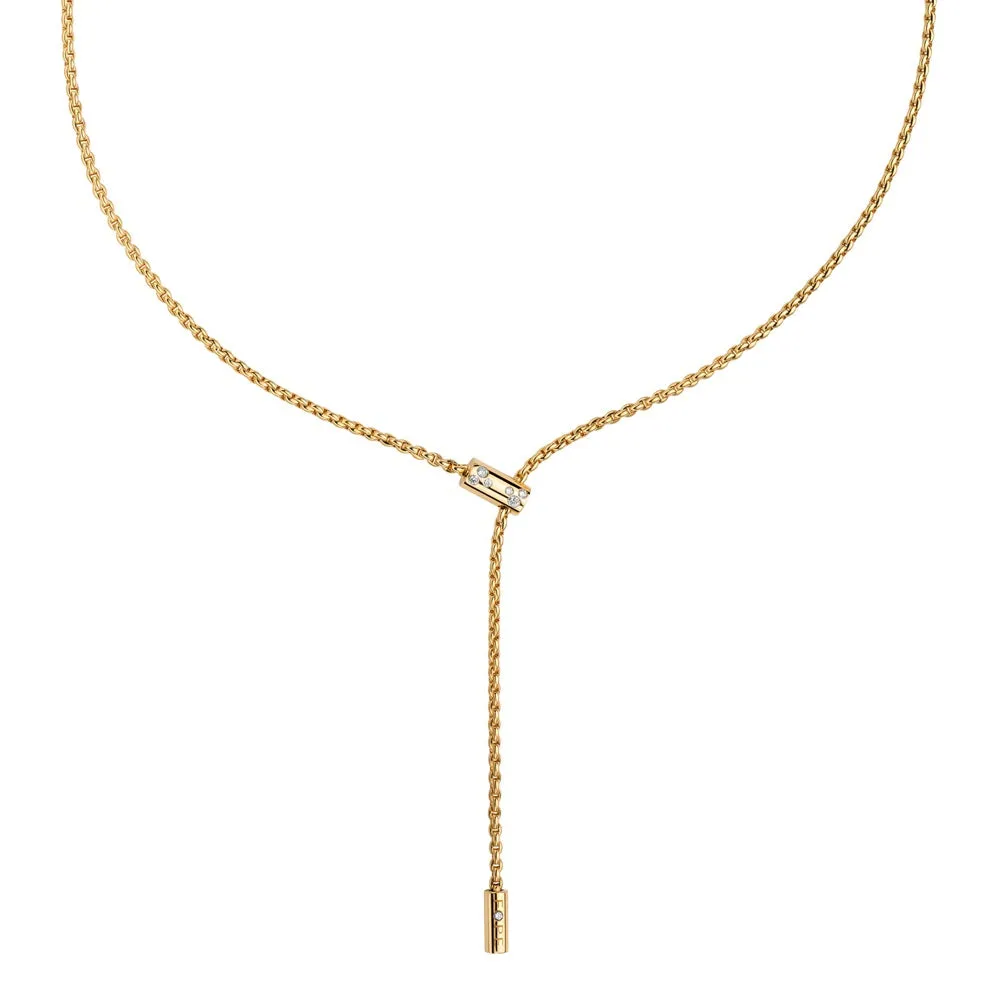 FP Aria 18ct Yellow Gold .11ct Diamond Adjustable Slider Necklace