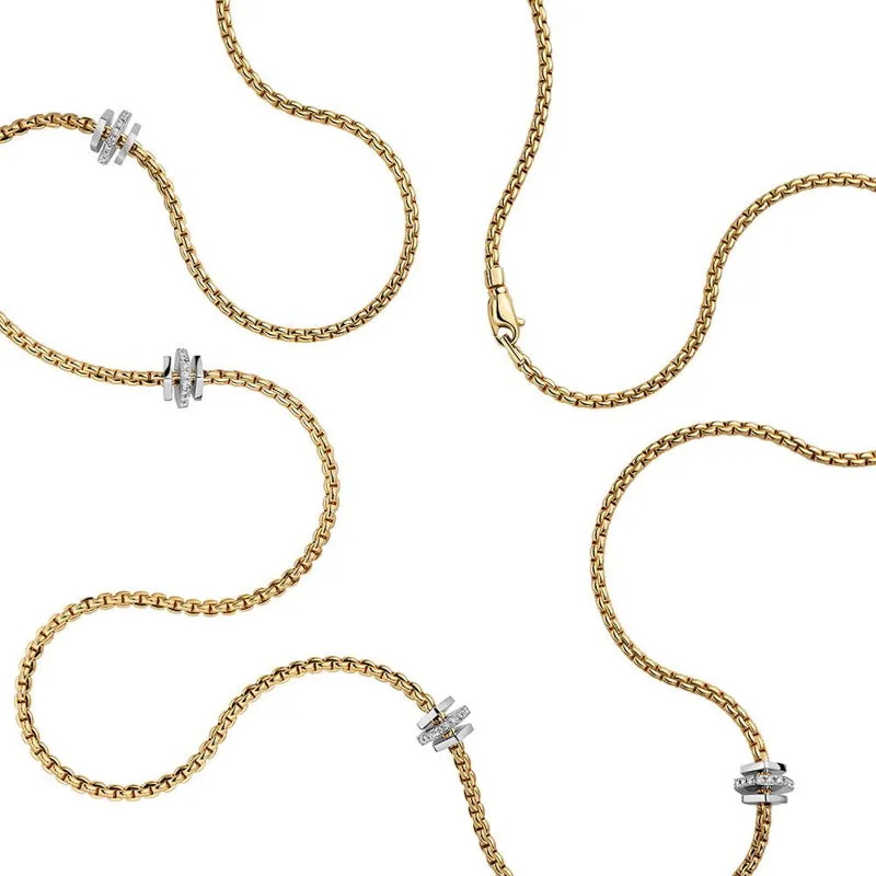 FP Eka 18ct Yellow Gold .6ct Diamond 1cm Necklace