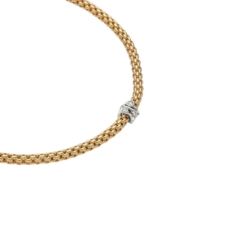 FP Flex'it Prima 18ct Yellow Gold .12ct Diamond Necklace