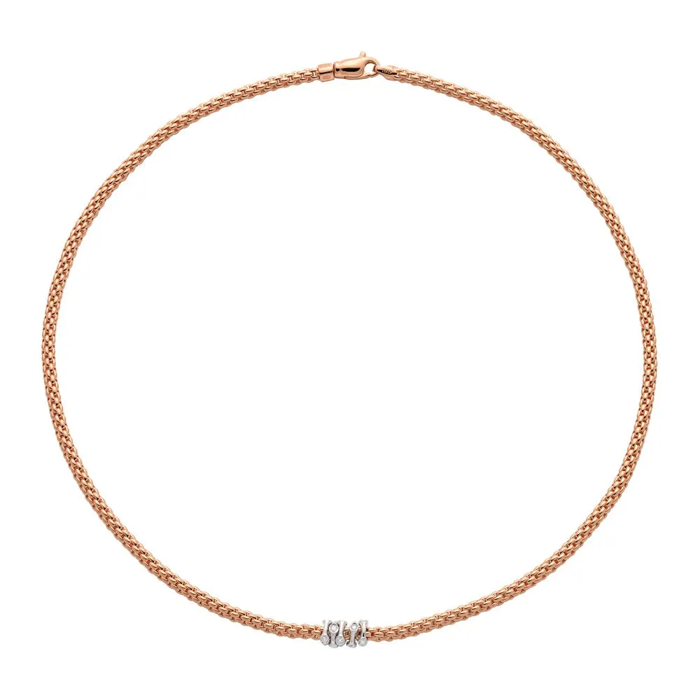 FP Prima 18ct Rose Gold .2ct Diamond Necklace