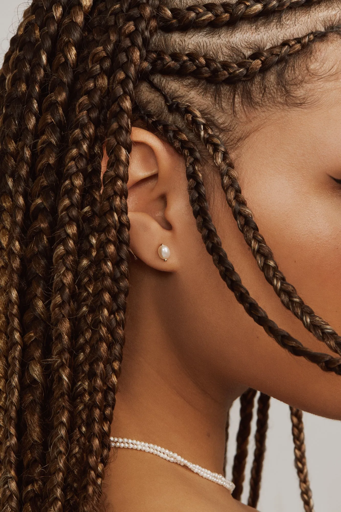 Freshwater Pearl Studs in Yellow Gold