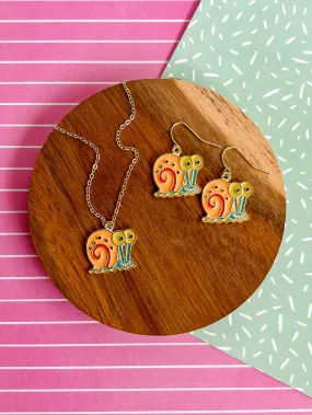 Gary the Snail Necklace and Earrings