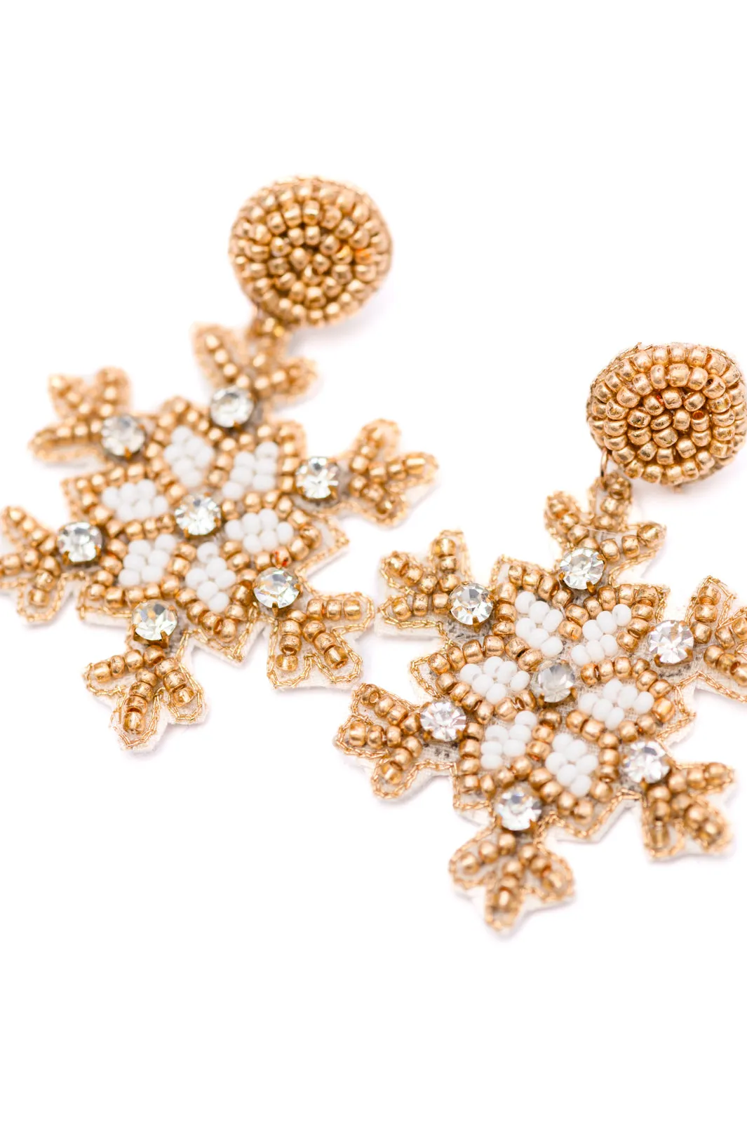 Glitz And Glam Beaded Snowflake Earrings