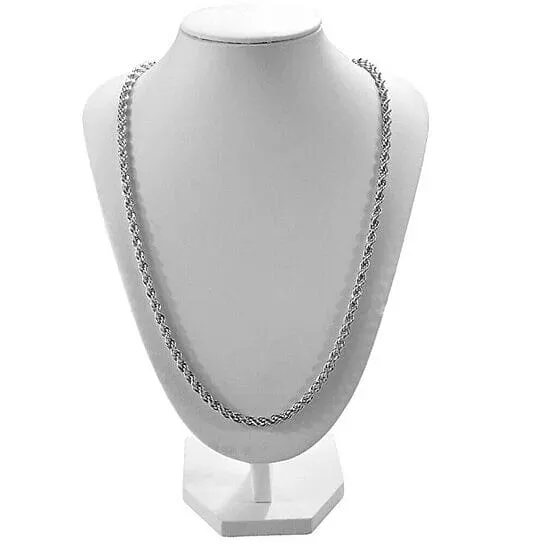 Italian 925 Silver Filled High Polish Finsh Rope Chain