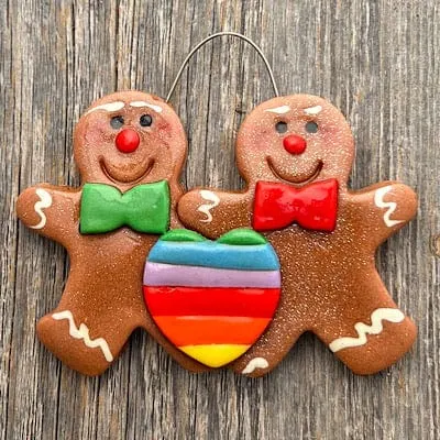 LGBTQ Gingerbread Couple Christmas Ornament