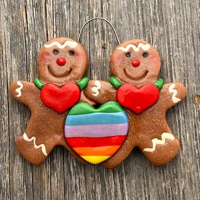 LGBTQ Gingerbread Couple Christmas Ornament