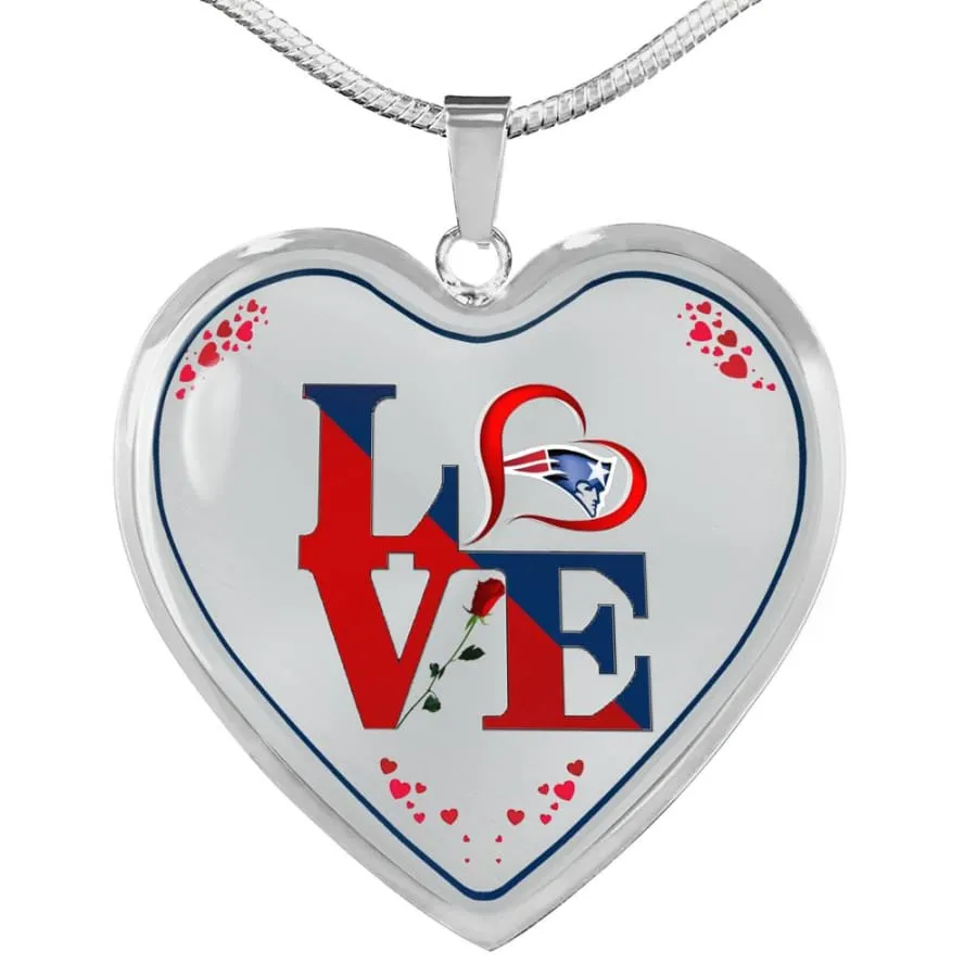 Luxury "Love Patriots" New england patriots Necklace Handcrafted| Engravable Jewelry (Stainless/Gold)