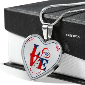 Luxury "Love Patriots" New england patriots Necklace Handcrafted| Engravable Jewelry (Stainless/Gold)